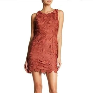 ASTR textured floral bodycon dress muted dusty rose red
